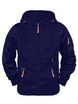 Men's Fashionable Solid Color Multi Pocket Zipper Hoodie