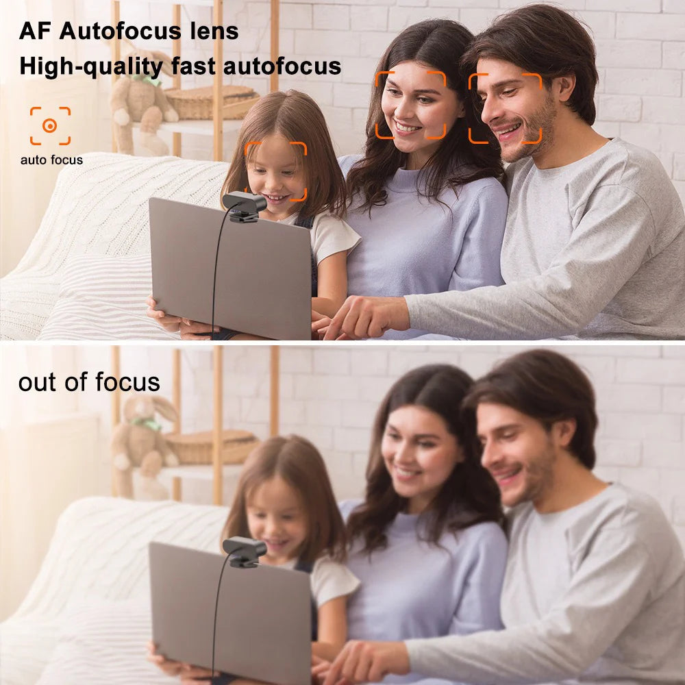 4K Webcam Video Camera 2K Autofocus Streaming Web Cam With Microphone Full HD 1080P Webcams for PC/Computer/Laptop