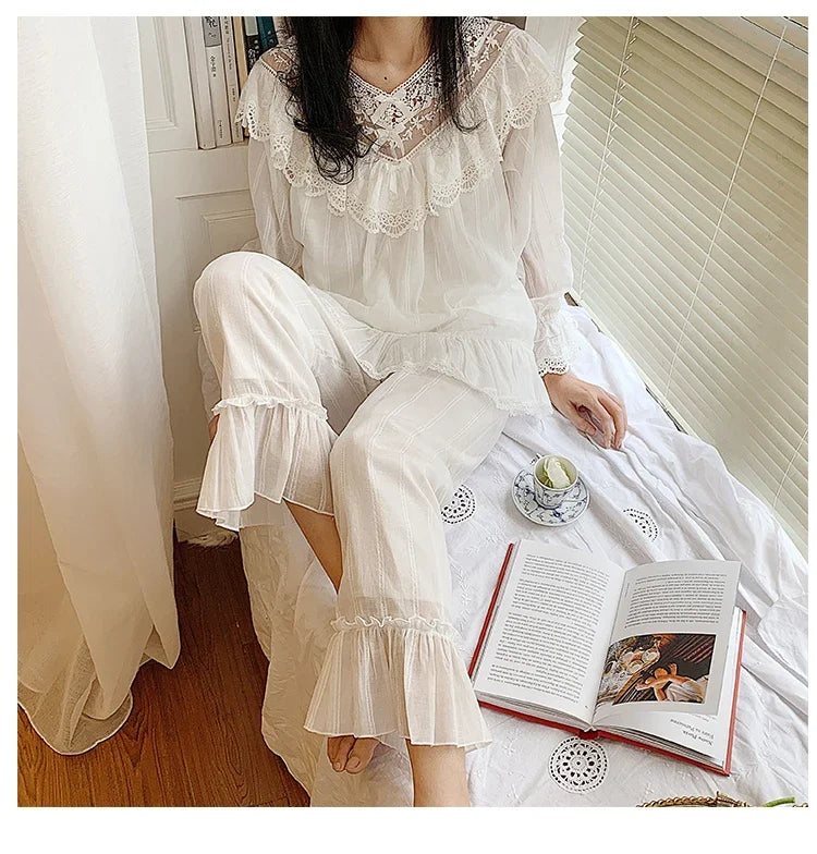 Women's Lolita Princess V Neck Pajama Sets