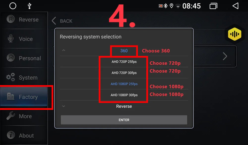 Car 360° panoramic system camera for Android multimedia screen, Android multimedia system with 360APP function