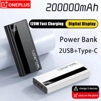 OnePlus 200000mAh Power Bank Large Capacity 120W Super Fast Charging PD20W Power Bank Digital Display Suitable  All Phones