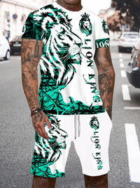 Cool The Lion King Print T-Shirt and Drawstring Set