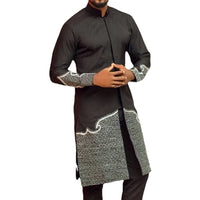 Men Suit African 2024 Summer Ethnic Casual Two Piece Sets Embroidery Long Sleeve Full Shirt Trousers Gentleman Africa Outfits