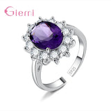 Elegant Fashion Sunflower 925 Sterling Silver Color Wedding Engagement Rings