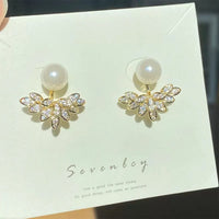 Gold Plated Pearl Heart Stud