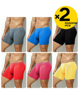 2pcs/3pcs/4pcs Long Leg Boxer Shorts for Men in Breathable Mesh Fabric Sport Underwear Randomly