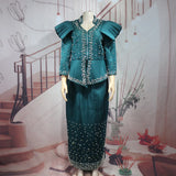 African women's elegant dress Mesh fabric