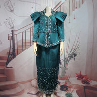 African women's elegant dress Mesh fabric