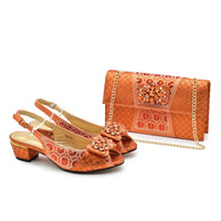 Fashion Italian Shoe and Bag Set with Rhinestone