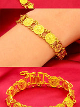 24K Gold Rose Bracelet AU999 Pure Gold 3D blooming rose design