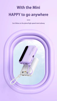 50000mAh Large Capacity Power Bank 4 In1  Built in Cable Intelligent Digital Display Laser Light Fast Charging External Battery