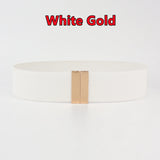 Fashion Women Elastic Band Wide Belts Simple Down Coat Waist Belt Female Buckle Black Strap Dress Decoration Accessories Ladies