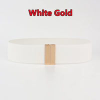 Fashion Women Elastic Band Wide Belts Simple Down Coat Waist Belt Female Buckle Black Strap Dress Decoration Accessories Ladies