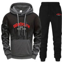 Daily Mens Tracksuit Casual Letter Printing Splash-ink Hooded Sweatshirts Sports Jogging Mens Clothing Single Piece Tops Pants