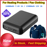 16000mAh Power Bank 7.4V 3A DC Output for Heating Clothing Air Conditioning Clothin,15000mAh DC+USB Output for Cooling Machine
