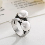 Elegant Shell Simulated Pearl Rings for Women