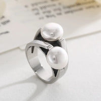 Elegant Shell Simulated Pearl Rings for Women