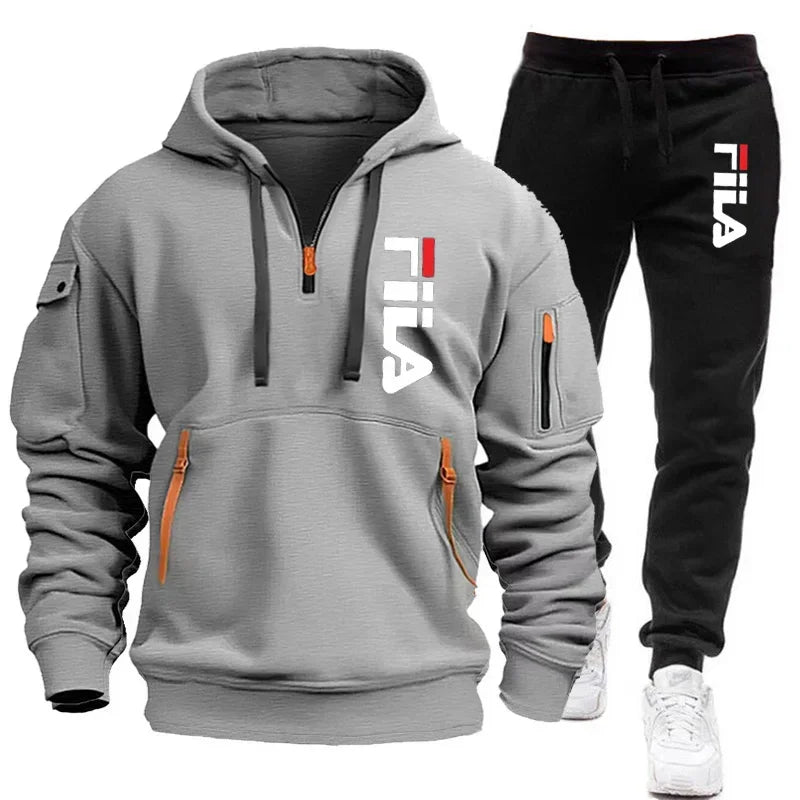 Casual Men's Hooded Sweatshirt and Pants