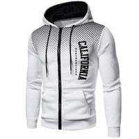 Fashion Men's Hoodies Print Casual Zipper Jacket Outdoors Sports Jogging Mens Clothing Autumn Winter Round Dot Sweatshirts Coat