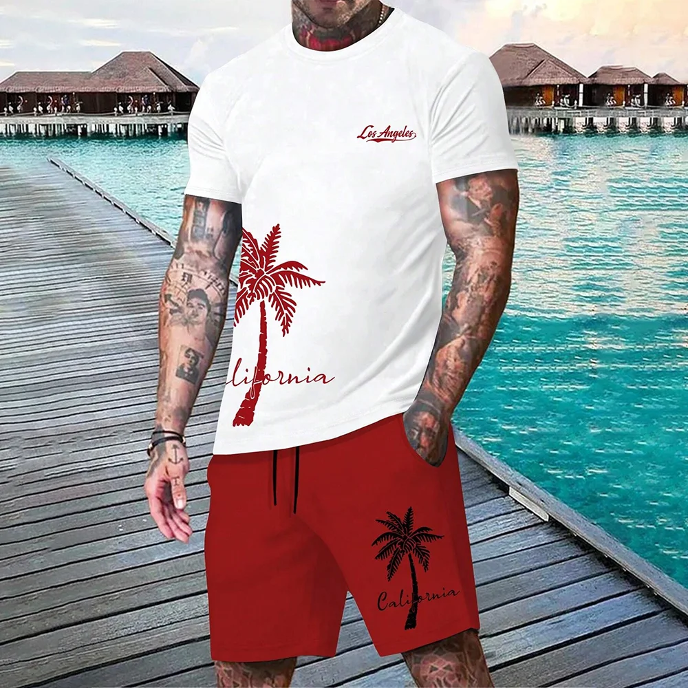 Short Sleeved Dopamine Casual Hawaiian Set