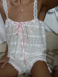Women Lace Pajama Camis Tops and Shorts Set