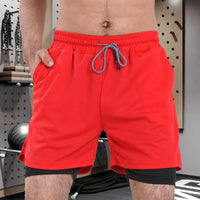 Men Sport Shorts Sportswear Double