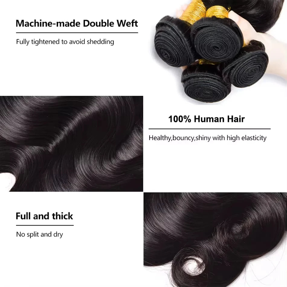 Long Brazilian Raw Body Wave Human Hair Extension