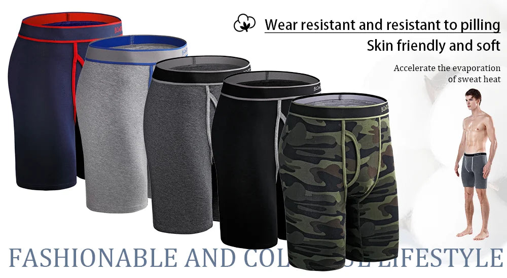 6pcs Men's long boxers