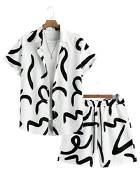 Drawstring  Shirt and Shorts Set