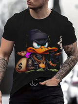 Cartoon Funny Duck Print Overszied T Shirt