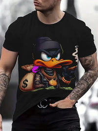 Cartoon Funny Duck Print Overszied T Shirt