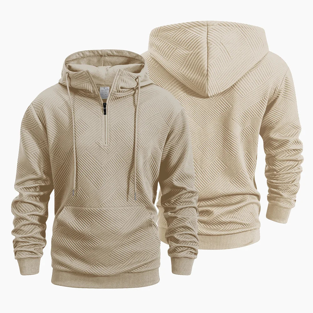Spring and Autumn Zipper Hooded Casual Sweatshirt