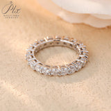 14K 18K Gold Plated Ring S925 Silver Pave Ring White Moissanite Ring
