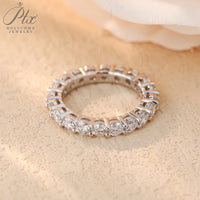14K 18K Gold Plated Ring S925 Silver Pave Ring White Moissanite Ring