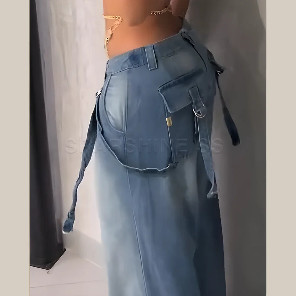 Vintage Washed Mid Waist Loose Pant