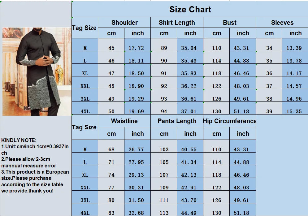 Men Suit African 2024 Summer Ethnic Casual Two Piece Sets Embroidery Long Sleeve Full Shirt Trousers Gentleman Africa Outfits