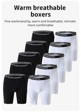5/10 Piece Set Of Men's Solid Color Classic Long Underwear Quick Drying Youth Sports Comfortable Elastic Casual Boxer Shorts