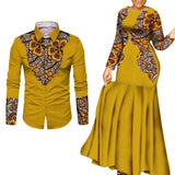 African Clothes for Couple African Clothing for Lovers Man's Woman's Long Party Maxi Dress WYQ