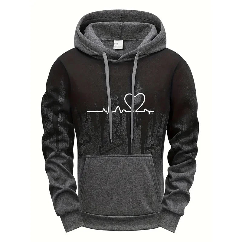 Mens Tracksuit Print Splash-ink Hooded Sweatshirts Streetwear Daily Casual Sports Jogging Mens Clothing Single Piece Tops Pants