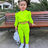 2 Pieces Solid Color Hoodie & Pants Set