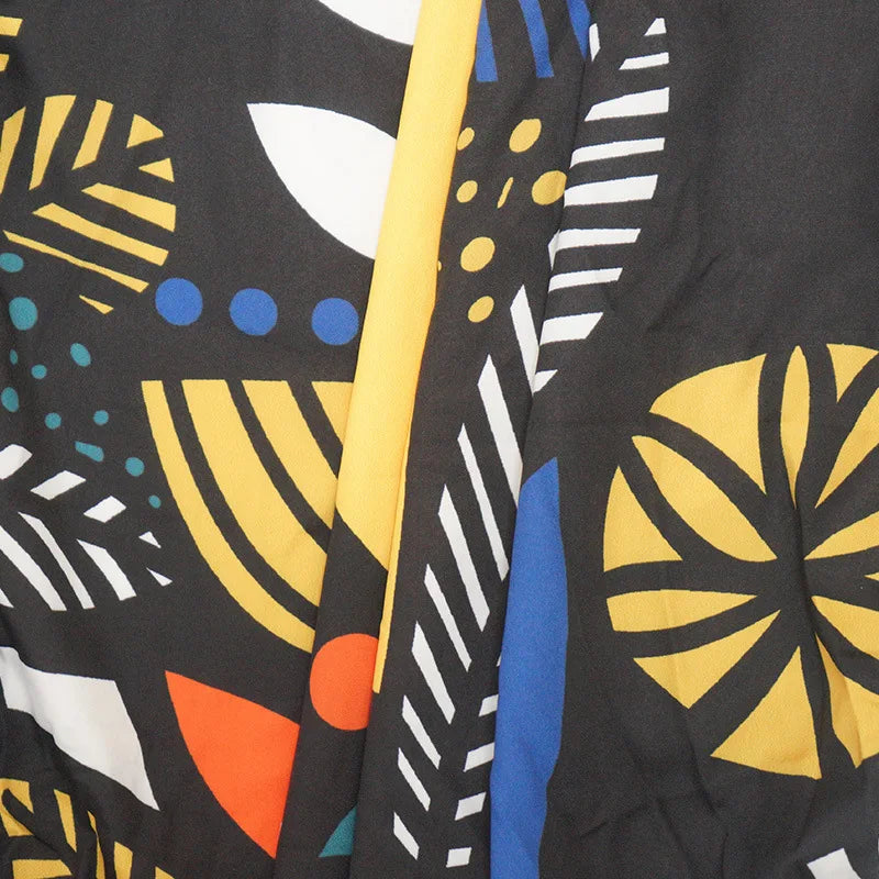 African Ethnic Print Loose Long Trench Coat Streetwear