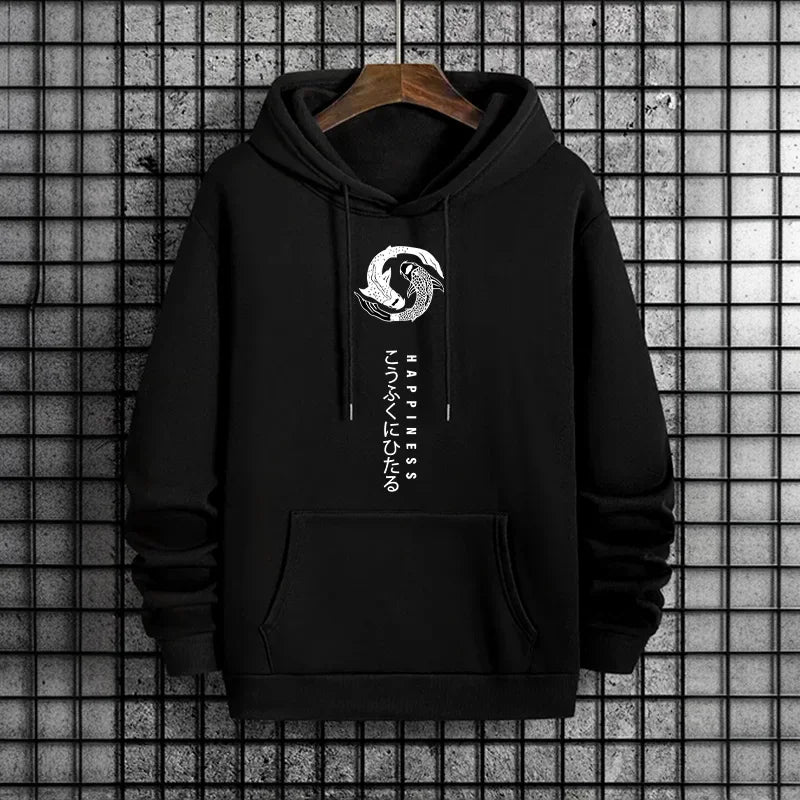 New in Mens Hoodies Printing Casual Sweatshirts Outdoors Sports Jogging Men Clothing Simple Street Pullover Long Sleeves Tops