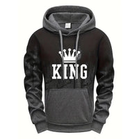 King Printing Mens Tracksuit Splash-ink Hooded Sweatshirts Casual Sports Jogging Mens Clothing Fashion Single Piece Tops Pants