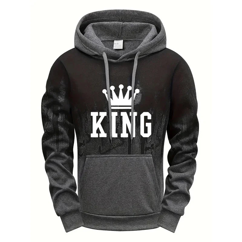 King Printing Mens Tracksuit Splash-ink Hooded Sweatshirts Casual Sports Jogging Mens Clothing Fashion Single Piece Tops Pants