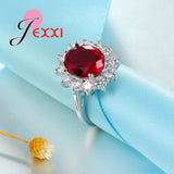 Elegant Fashion Sunflower 925 Sterling Silver Color Wedding Engagement Rings