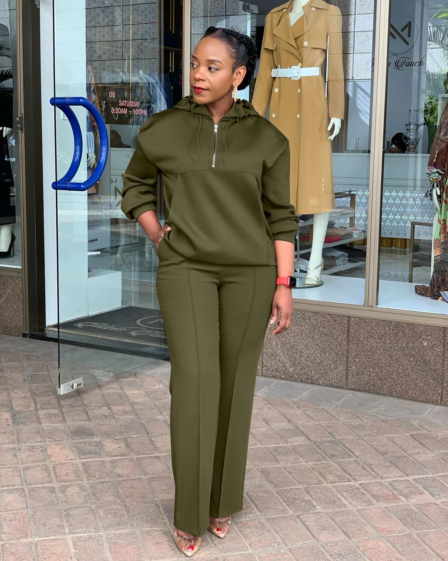 Loose Long Sleeve Women Sporty Hoodies Set