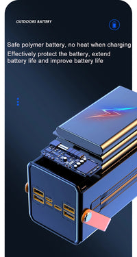 30000mAh 60000mAh Portable Power Bank 120W Fast Charging Power Station Emergency Power Bank LED Charger for Home Camping Phone