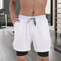 Men Sport Shorts Sportswear Double