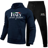 Mens Tracksuit Casual Printing Sweatshirt Sweatpants 2 Pcs Set Sports Jogging Mens Clothing Fashion Hoodies Sportswear Outfits