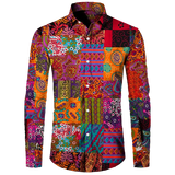 Long Sleeve 3D Printed Retro Ethnic Style Shirt
